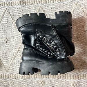 Steve Madden Black Combat Boots